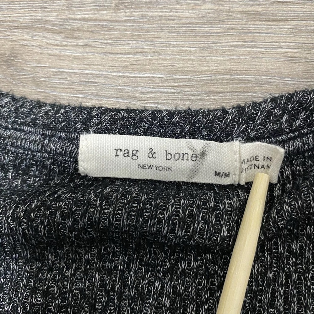 Rag & Bone Sweater Womens Medium Heather Gray V Neck Long Sleeve Rayon Polyester - Picture 3 of 8